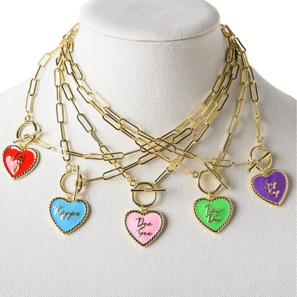 DZ - Classic Enamel Heart Necklace